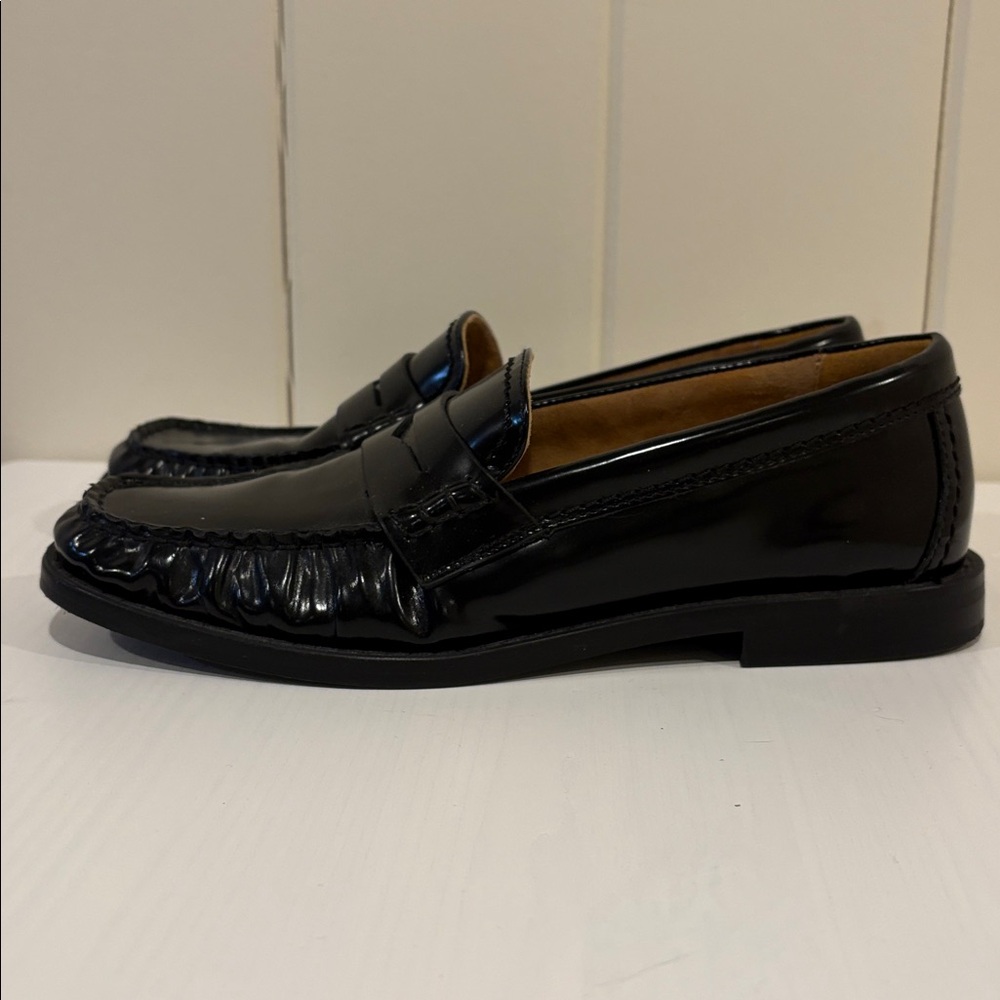 Massimo Dutti Black Leather Penny Loafers - Picture 4 of 7